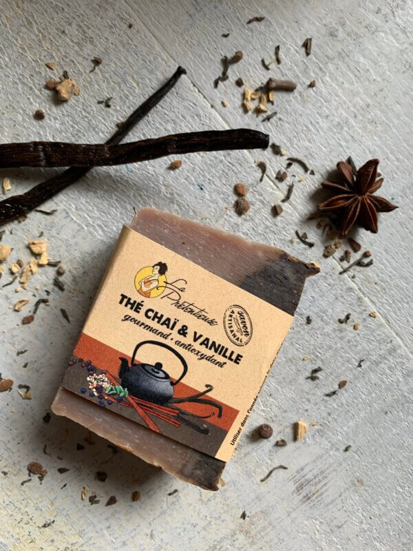 Chai tea and vanilla natural handmade soapbar